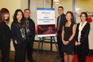 Research & Evaluation Operations staff in front of the Clinical Research Center in Pasadena