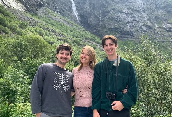 Dr. Annette Langer-Gould and her 2 sons on vacation in Norway.